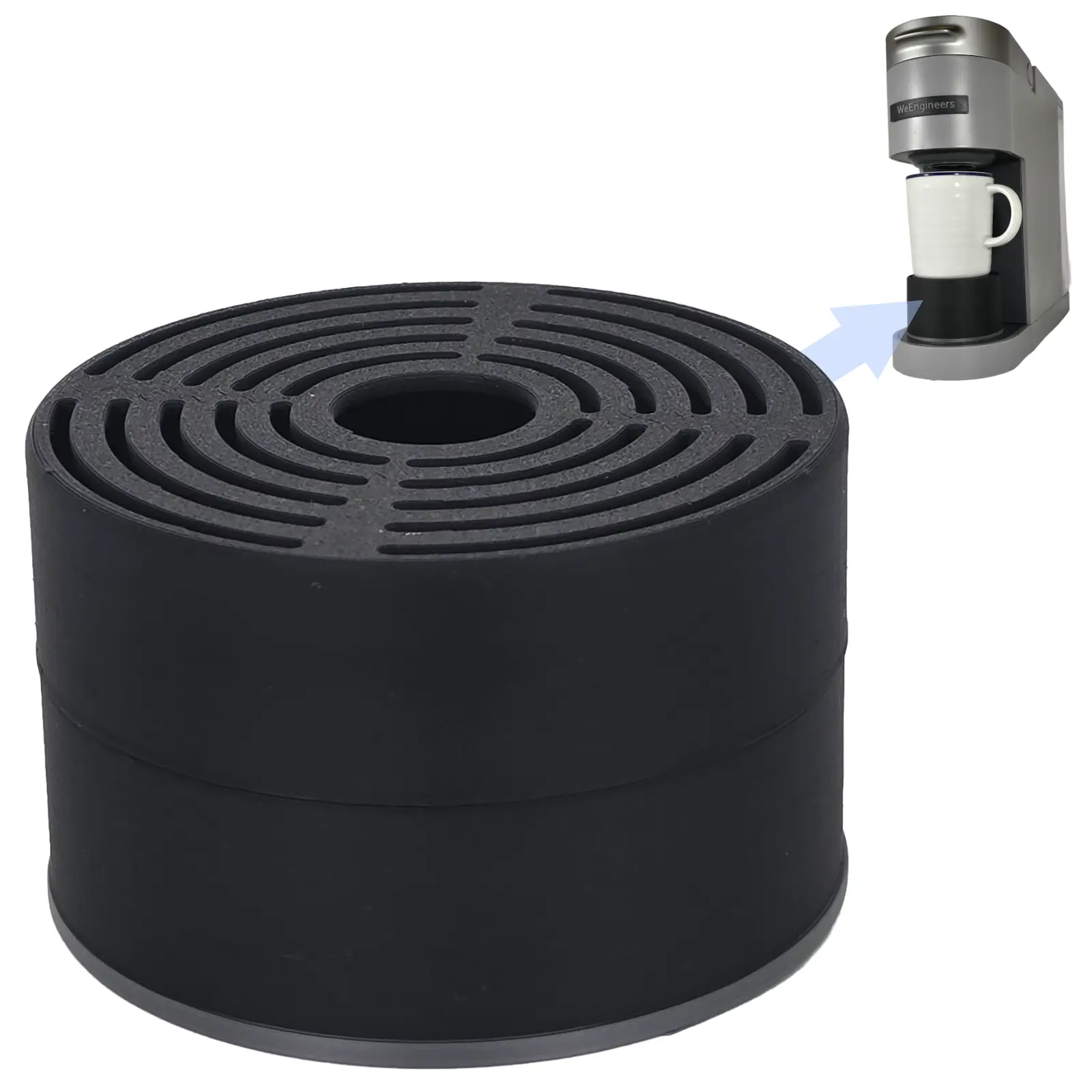 Elevate Anti-Splash Cup Riser Stand for Keurig, Cuisinart and more: Adjustable Coffee Maker Accessory