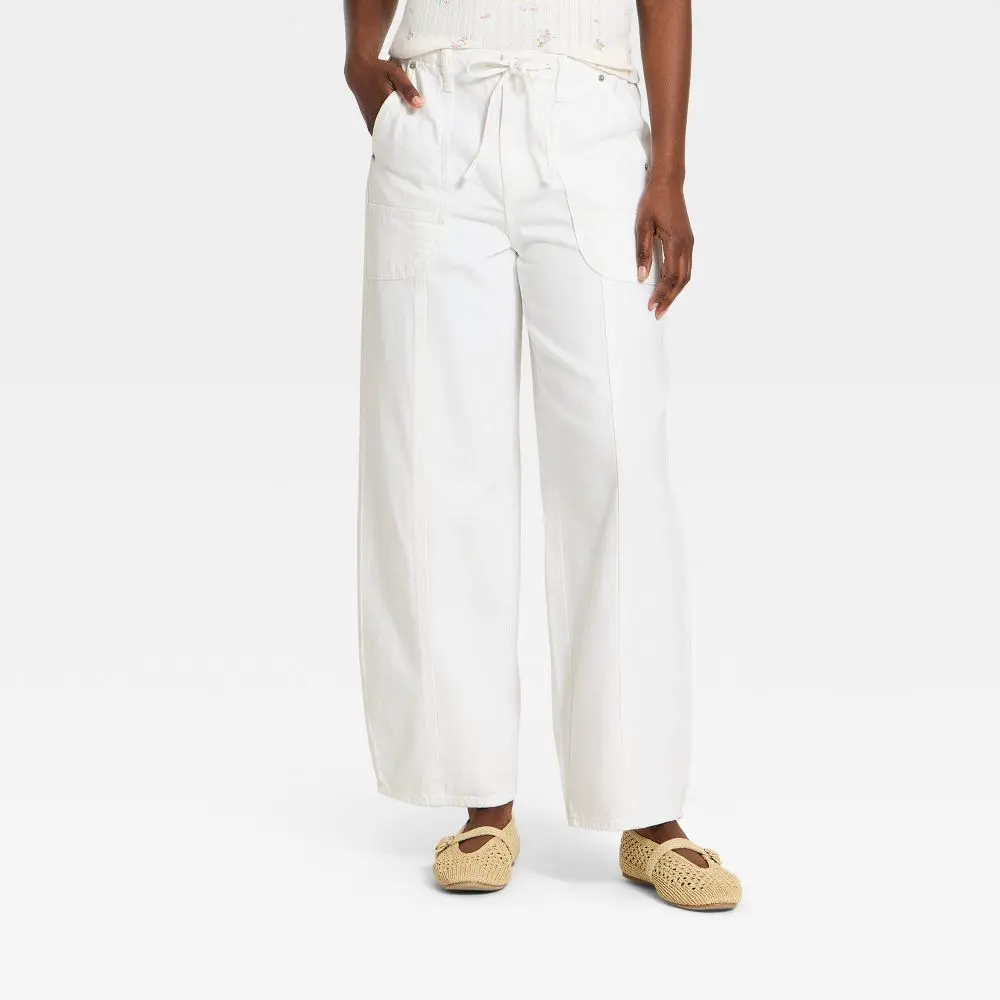 Universal Thread Women's High-Rise Drawstring Soft Utility Jeans