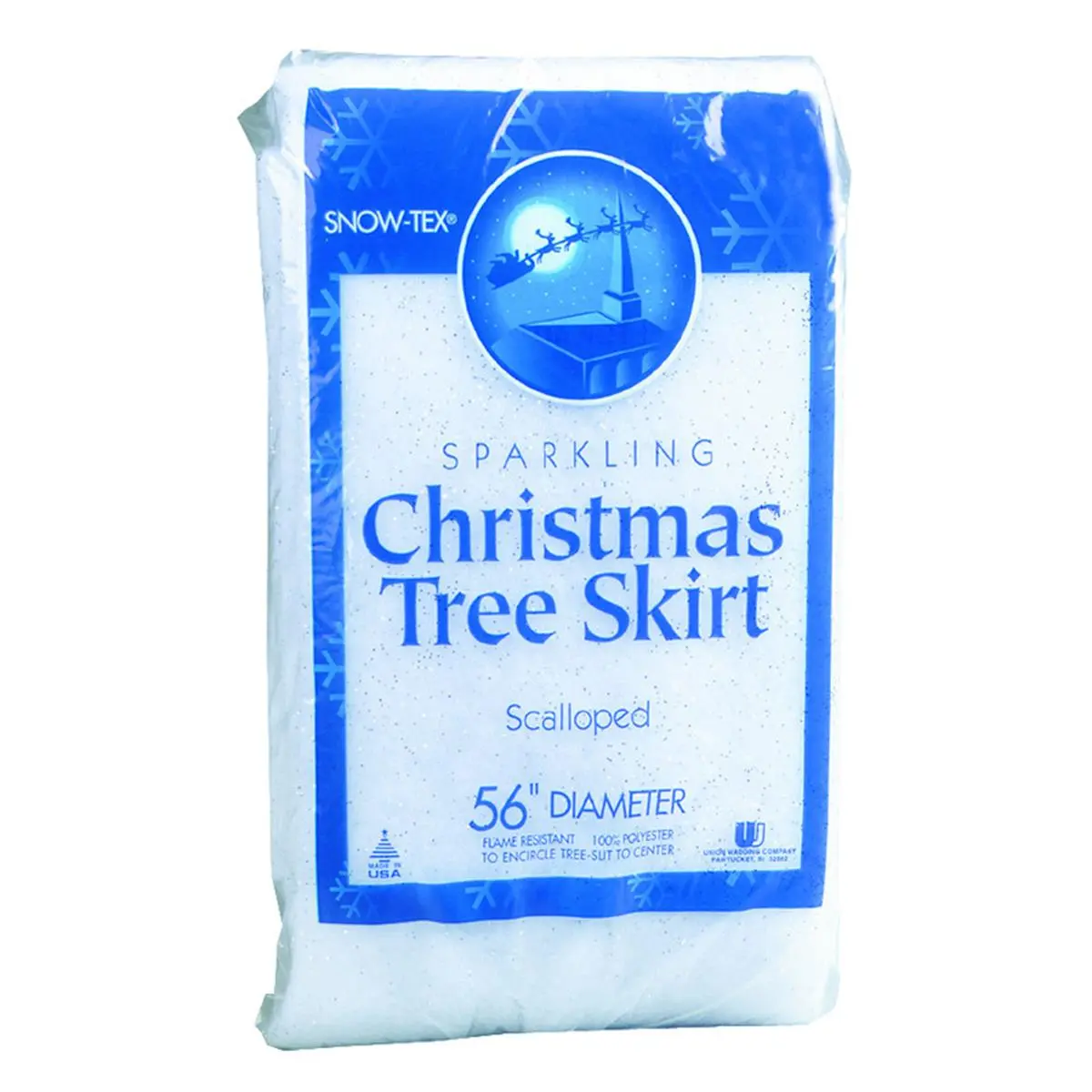 Ace Trading 97484 56 in. Snow Glitter Treeskirt