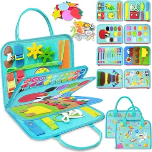 Busy Board Toys for Toddler Boy Girl Birthday Gifts, Busy Book Sensory Learning Toys for Toddlers, Toddler Airplane Car Travel Toy Educational Activities