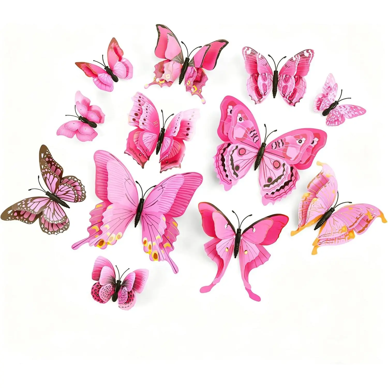 Butterfly Wall Decor, 48 count Double Layer Butterfly Decorations for Party Decorations Locker Decor Refrigerator Decal,  ()