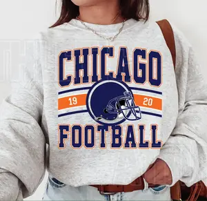 CHICAGO FOOTBALL Crewneck Sweatshirt, Bearr.sSS Sweatshirt, Bearr.sSS Fans Shirt, Retro 1920 Football Sweatshirt, Classic Game Day Sweatshirt, Chicago Team Fan Gear v4