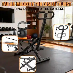 [Ridenue]Squat Machine for Home, Foldable Squat Assist Trainer with Resistance Bands and Digital Display for Glutes and Legs Workout