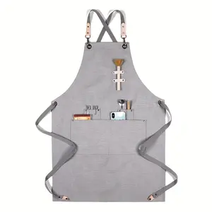 Adjustable Denim Apron - Unisex Workwear for Baristas, Baking Professionals - Home Care, Restaurant Bar, Nail Art Use
