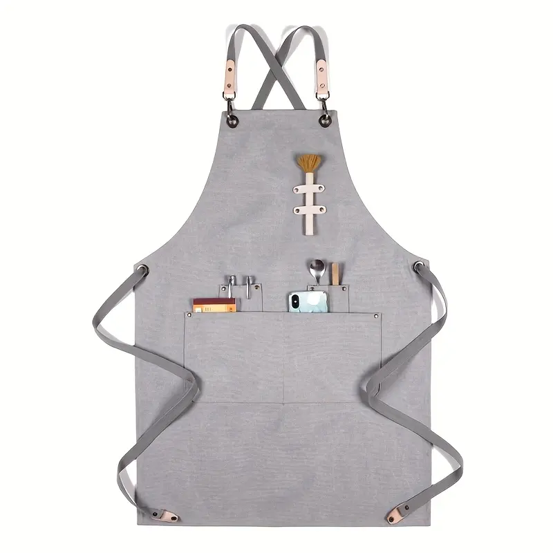 Fashion Unisex Adjustable Denim Apron with Pocket - Home Supplies Workwear for Baristas, Restaurant Bar Use