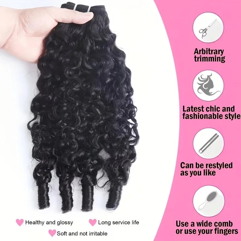 Bling Hair Burmese Curly Miracle Knots Crochet Human Hair Kinky Curly Raw Hair Weave Bundles Double Drawn Vietnamese Hair Extension For Black Women