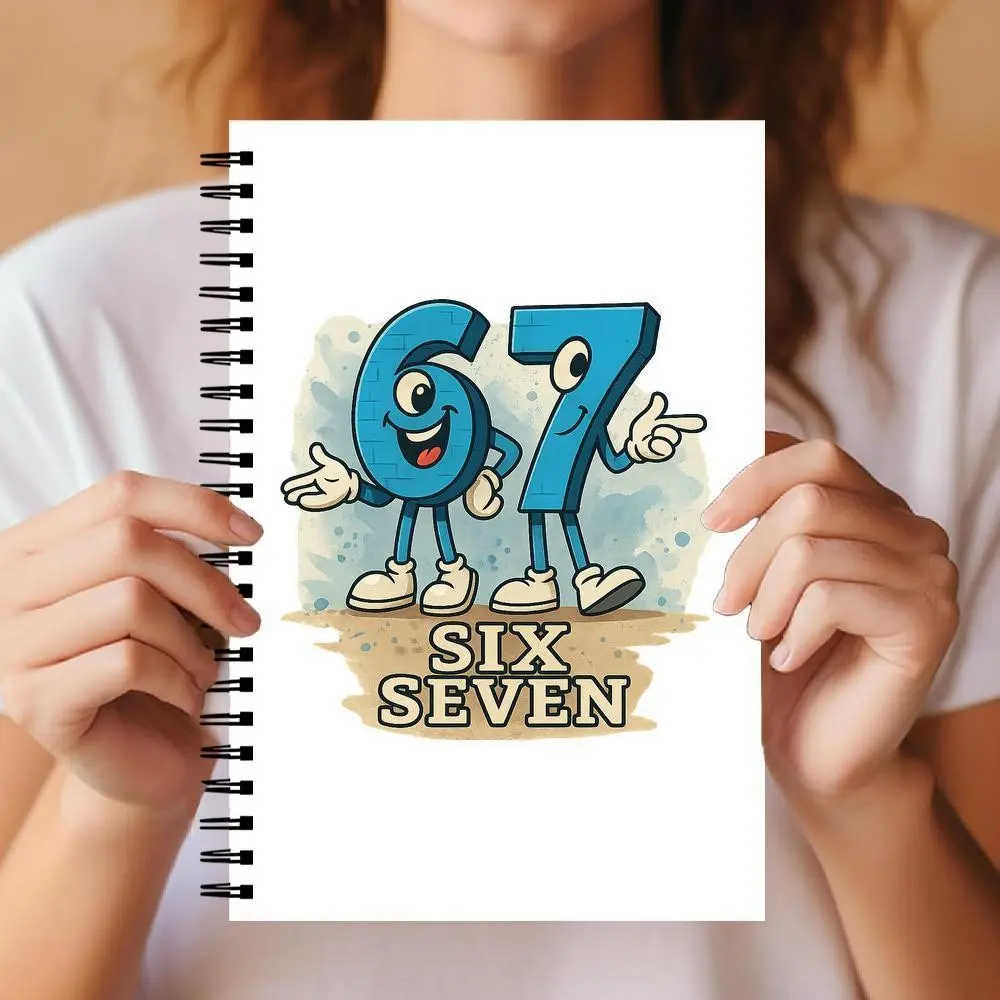 Notepad 67 Six Seven Meme Spiral Notebook, Ideal for School, Work & Journaling, Perfect Gift for Women, College Ruled, Thoughtful Present