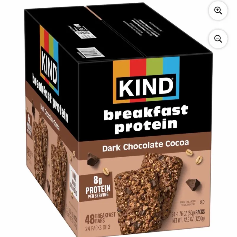 KIND Breakfast Dark Chocolate Cocoa Protein Snack Bars, 24 ct.