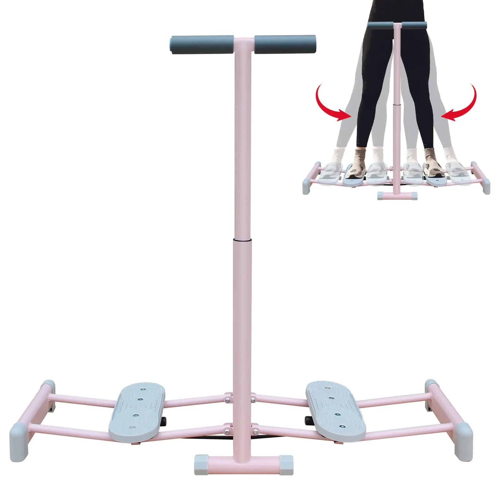 FIZCKEOM Foldable Ski Machine Trainer - 4-Level Adjustable Height Ski Simulator with Non-Slip Pedals, Heavy Duty 550lbs Capacity Pelvic Floor Muscle Trainer for Home Gym Exercise Equipment