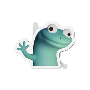 Magnet - Lizard Pressing Button Meme, Funny Elio, Cartoon Design, Fridge Decor, Gift for Kids, Office Supplies, Home