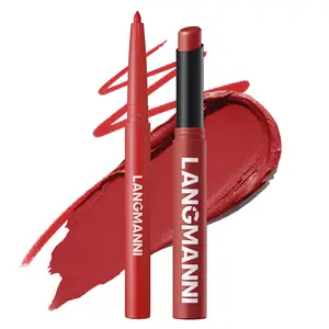 2 combination sets, oblique rotating matte lipstick, Intensely Pigmented, durable, waterproof, non-fading, non-sticking to the cup, non-smudging, smooth and easy to color