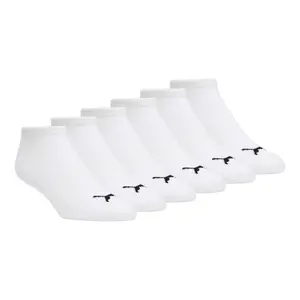 PUMA Mens 6- Pack Terry Low Cut Socks Casual - White