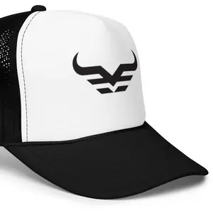 Bison Fitness Logo Foam Trucker Hat - High-Quality Polyester & Foam, Adjustable Snap, Breathable Mesh Back, Structured 5-Panel Cap, One Size Fits Most