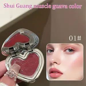 Herorange Heart-Shaped Portable Velvet Blush Balm, Highlighter & Blush Combo, Long-Lasting, Non-Matte, Everyday Cosmetics Makeup, Perfect for Daily Use, Valentine's Gift