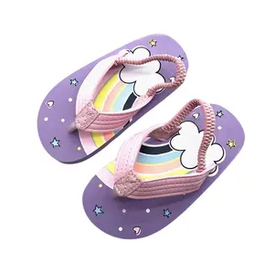 Toddler Flip Flops Shoes Little Kid Sandals with Back Strap Boys Girls Water Shoes for Beach and Pool 13-15.5