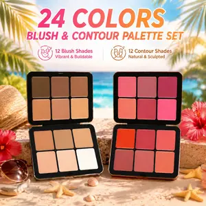 12 Color Cream Concealer & Blush Palette Set, 2 Boxes Makeup Palette, Long-lasting Natural Concealer and Soft Blush, Professional Makeup Set for Women & Girls