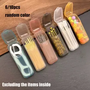 Portable Storage Containers, Bead Storage Containers, Transparent Mini Organizer Box, Leakproof Travel Pill Holder, for Toothpicks, Floss, Cotton Swabs, Durable Plastic, Plastic Storage Boxes
