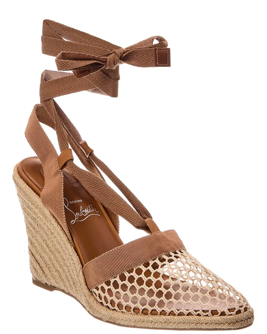 Christian Louboutin 100 Mesh & Canvas Wedge