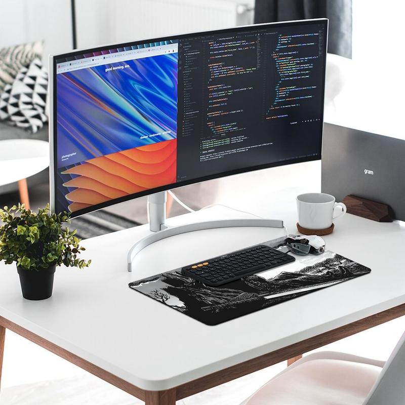 Black And White Anime Guts Mouse Pad for Gaming and Office Use High-Quality Design Durable Material Enhances Productivity and Precision