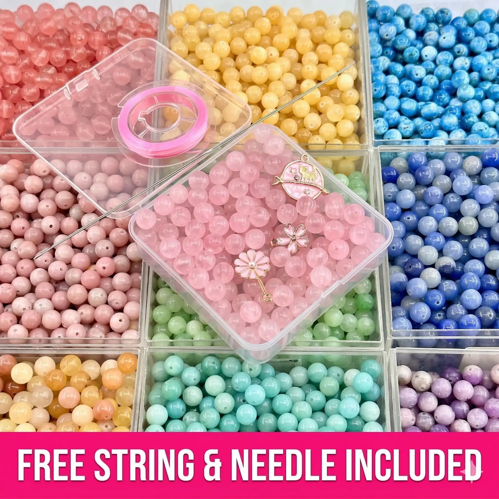 8mm Crystal Beads Set (140 Pcs) - DIY 6 Bracelets