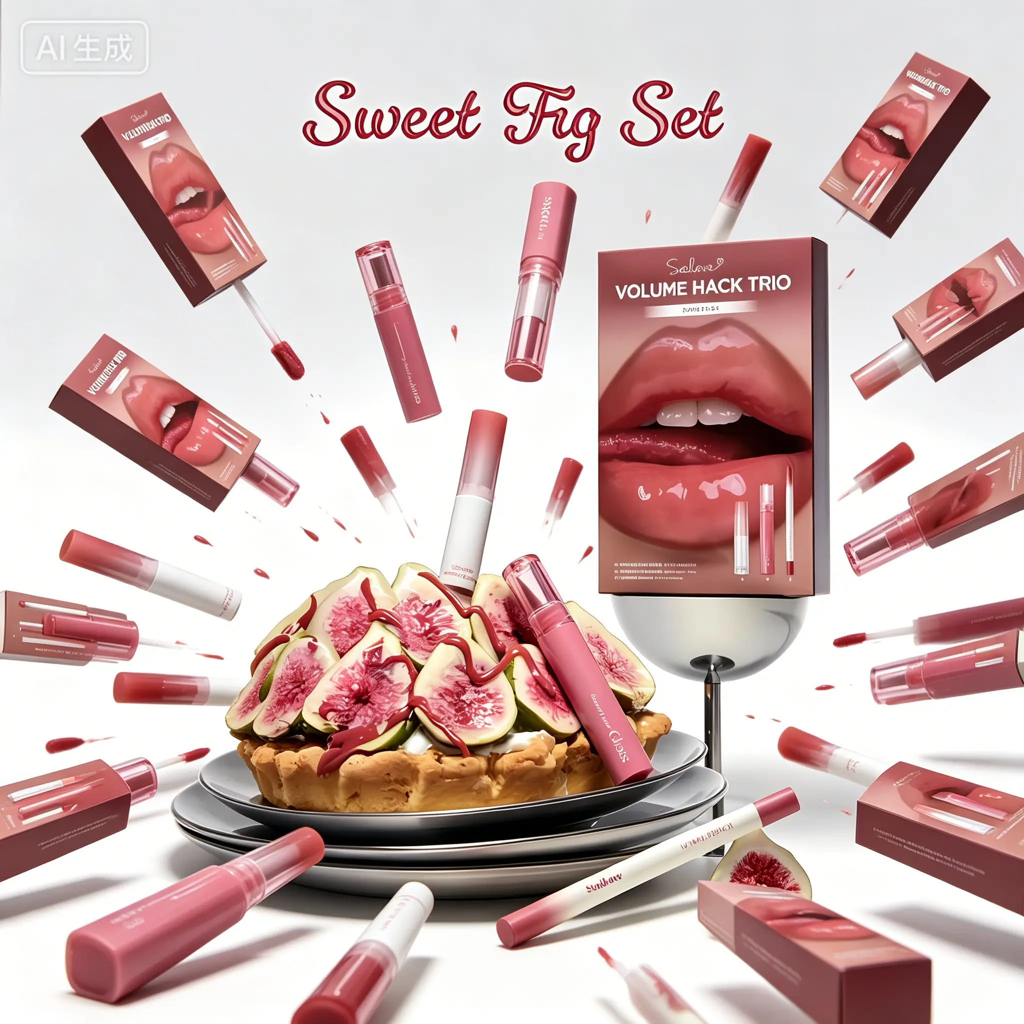 3-Step Plump Hack Sweet Fig Trio 60s Sculpt Moisturize Shine Bomb Lips liptransformation