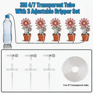 Garden Drip Irrigation Kit with Adjustable Valve, Potted Plant Watering System, 4/7mm Hose, Water-Saving Micro Dripper, Suitable for Greenhouses