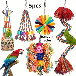 Parrot Toy Bird Swing Entertainment Boredom Artifact 5-Piece Set Feather Climbing Set