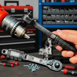 Dual Head Ratchet Drill Chuck Key Set, High Hardness Anti-Slip Wrench, Multi-function Power Tool Accessory, Precision Gearbox Torque Wrench, Durable Home Drill Repair Kit, Safe Efficient Manual Quick-Lock Socket Wrench.