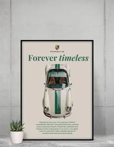 Porsche 911 Minimalist Poster, Porsche 911 vintage poster, Timeless Car Poster Print, Porsche Art for Home Decor, Auto Enthusiast Gift,, Border, Paper