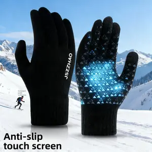 Unisex Fleece Lined Winter Gloves - Touchscreen, Windproof, Full-Finger Design for Outdoor, Travel & Daily Wear