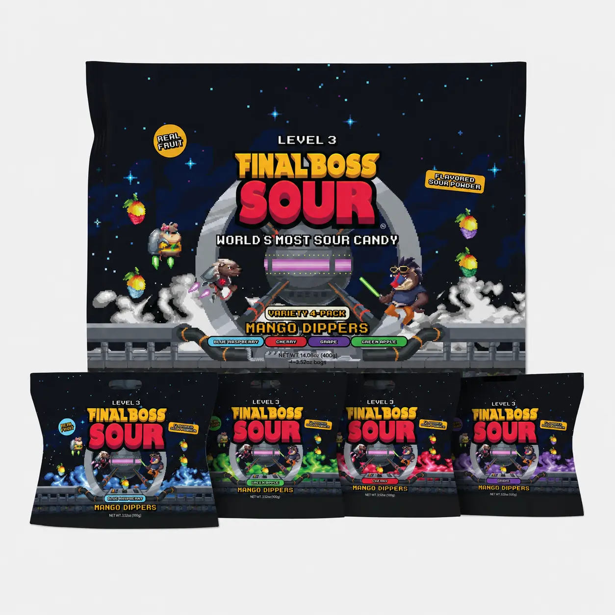 Final Boss Sour - Mango Dippers | Real Dried Fruit, Extreme Sour | Variety Pack & Singles Final Boss Sour - Mango Dippers | Real Dried Fruit, Extreme Sour | Variety Pack & Singles