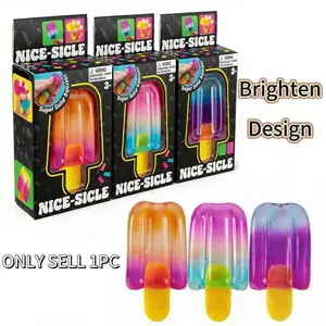 1pc Ice Cream Maltose Squeeze Toy, a soft, slow-rebound sensory toy. A breathable, relaxing, soft, and slow-bouncing stress-relief desk gadget with a durable, unique design. An essential relaxation tool for adults, perfect for desks, study tables, Easter