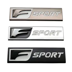 Hugexpen 2pcs F Sport Metal Car Sticker High-Quality Emblem Durable Stylish Accessory for Lexus Vehicles 3.94*1.06 2.44*1.77 Inches