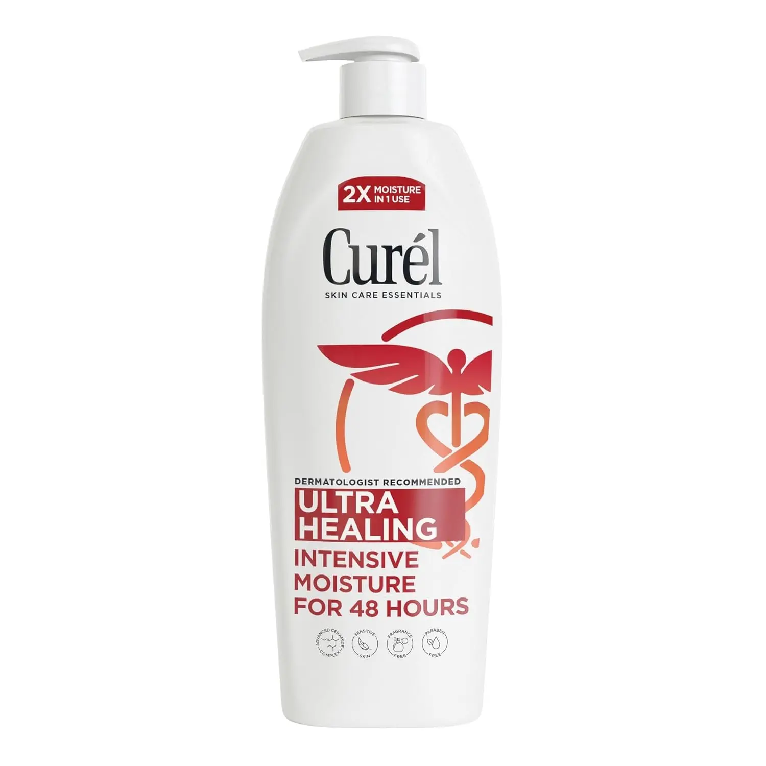 Curel Ultra Healing Body Lotion, Moisturizer, Fragrance-Free, 20 fl oz | Repairs Moisture Barrier, Ceremides, Dry & Sensitive Skin, Eczema-Prone, Dermatologist Recommended, Non-Greasy