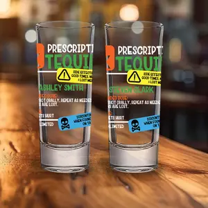 Prescription Tequila Shot Glasses, Custom Name Shots Gifts, Your Name Shots Birthday Gift Drinkware