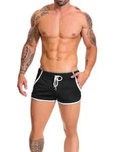Men's Running Shorts Mesh Workout Bodybuilding Quick Dry 100% Polyester Lightweight Breathable 3 Inch Inseam V Cut Sides 2 Side Pockets Elastic Waistband