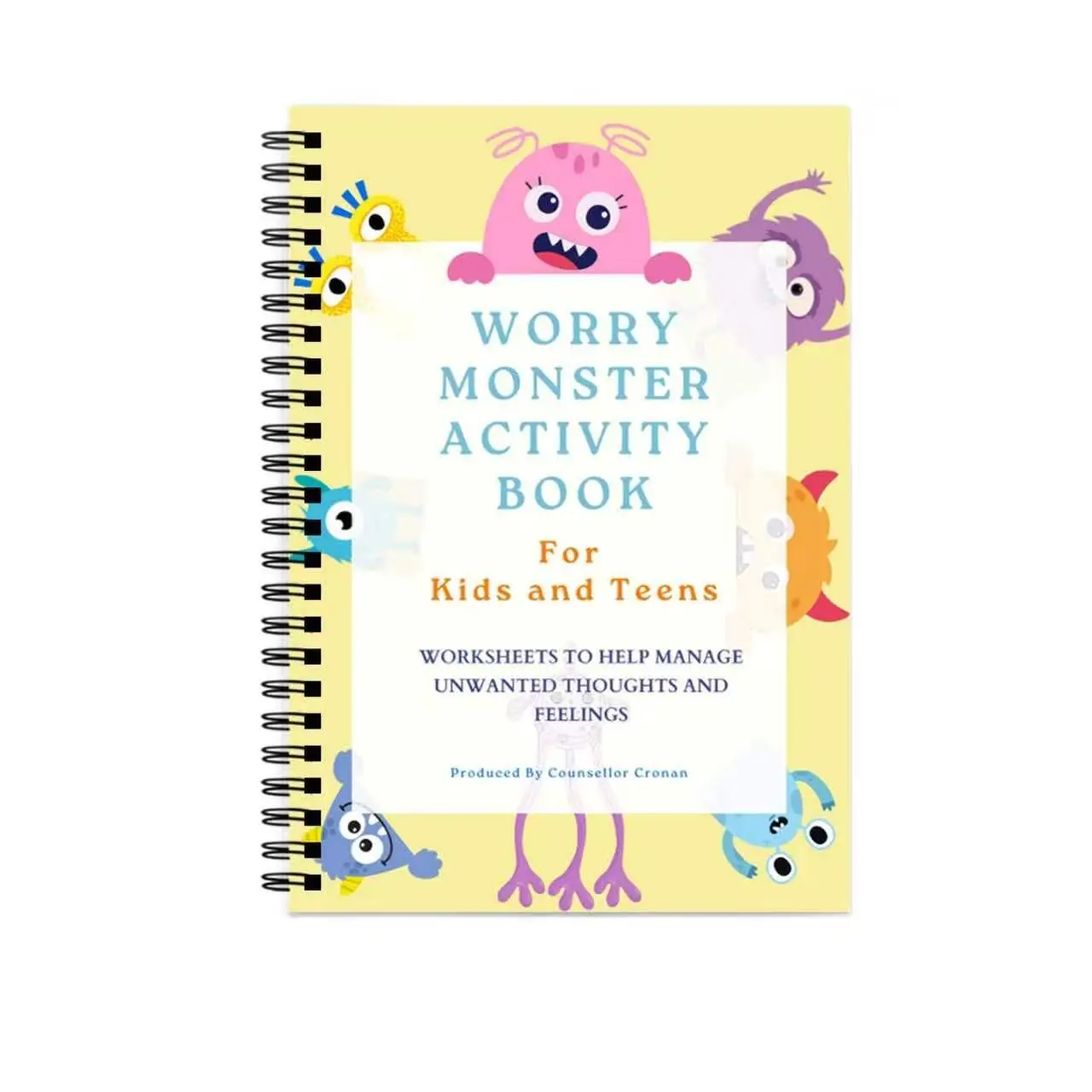 Cross-Border Worry Monster Emotion Management Workbook, Anxiety Relief Worksheet for Children and Teens, Emotional Health Practice Book, Activity Book, Emotional Support