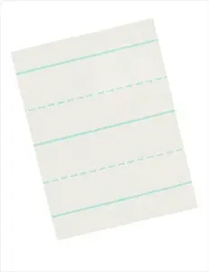 School Smart 085357 11 x 8.5 In. Alternate Ruled Long Way Writing Paper For Grade 2- 0.75 In. Ruling- 0.37 In. Broken Line- White- Pack - 500