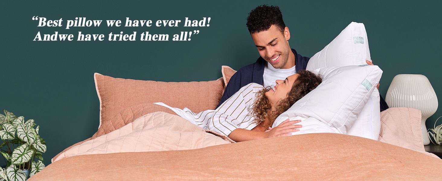 Nuzzle Cooling Adjustable Pillow for Side Sleepers, Luxury Bed Pillow Hotel Collection - Best Adjust Height Soft Firm Pillow for Back, Stomach or Side Sleepers - Home Gifts