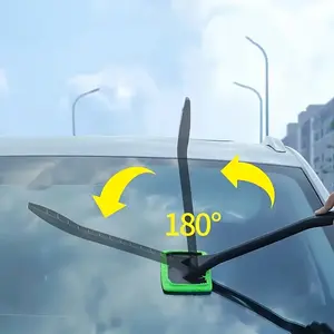 Car Windshield Cleaning Brush with 3 Reusable Pads, Universal Glass Cleaner for Interior & Exterior, Durable High-Quality Bristles, Windshield Cleaning Tool