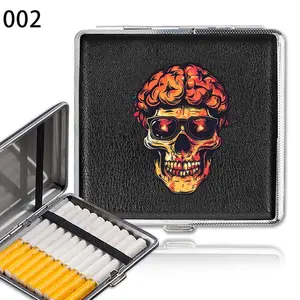 Skull Pattern Cigarette Storage Box, 1 Count Portable Large Capacity Cigarette Organizer Case, Cigarette Holder for Home & Outdoor