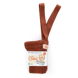 Silly Silas Footless Tights with Braces - Cinnamon