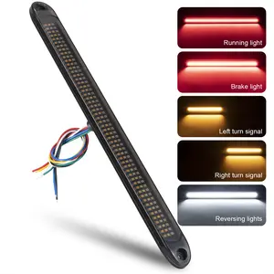 15 Inch 162 LED Trailer Truck Light Bar Brake Turn Signal Reversing Lights DOT Compliant For Marine Boats Golf Cart Offroad Truck RV UTV ATV
