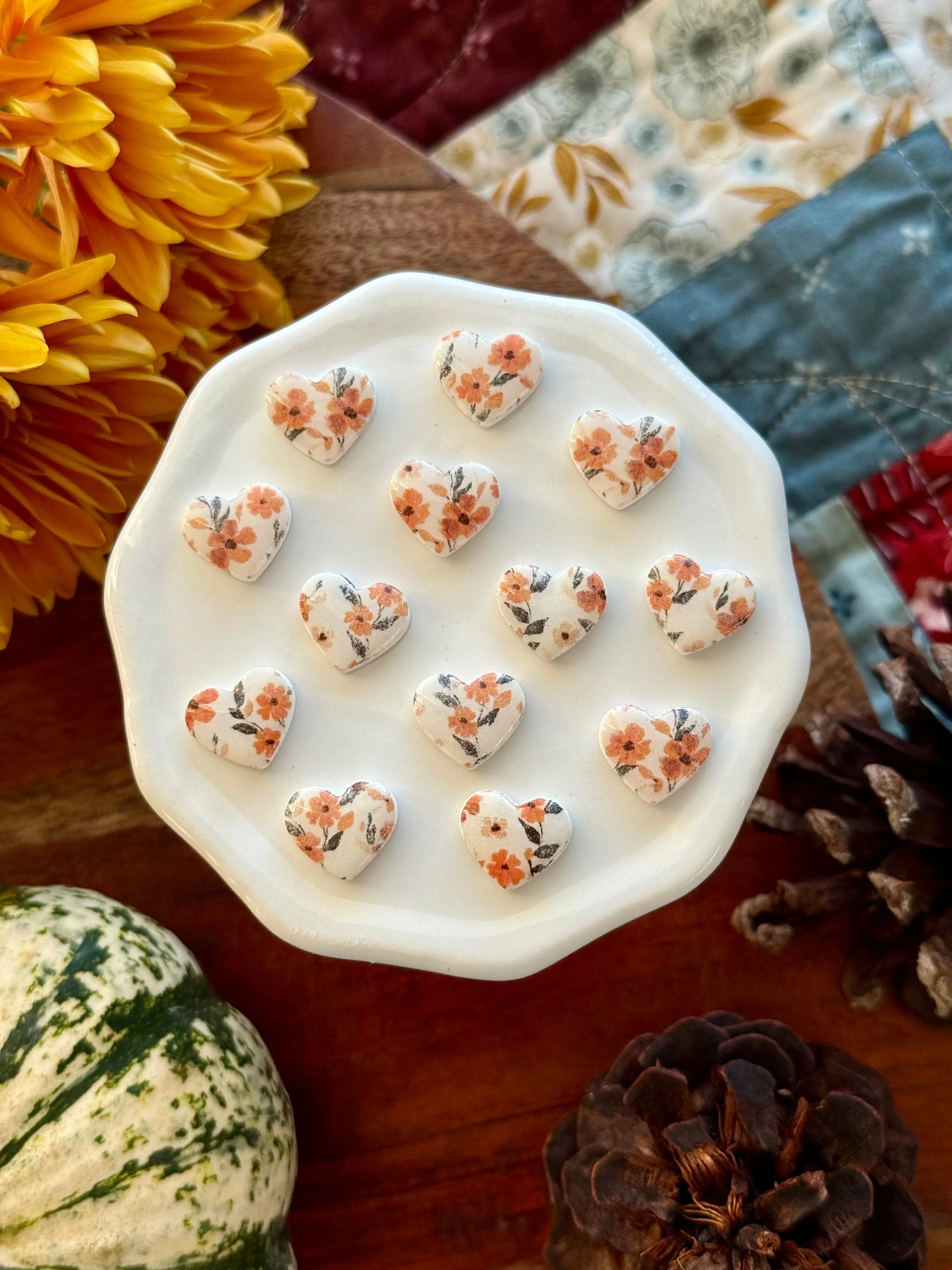 Abigail Heart Studs