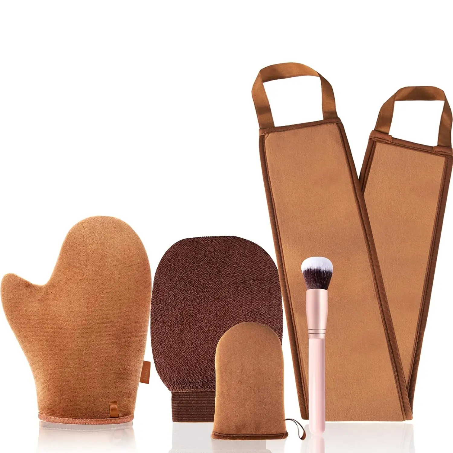 5 pack self tan Mitt applicator kit, Self Tanning Mitt applicator, sunless tanning glove for self tan mit (Brown) Skincare Sunscreen