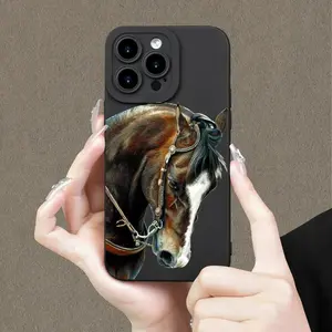 Horse Head Pattern Shockproof Phone Case, Anti-drop Phone Protective Cover, Phone Accessory Compatible with iPhone 17 Pro Max Plus Air/16/15 14 13 12 11 Series