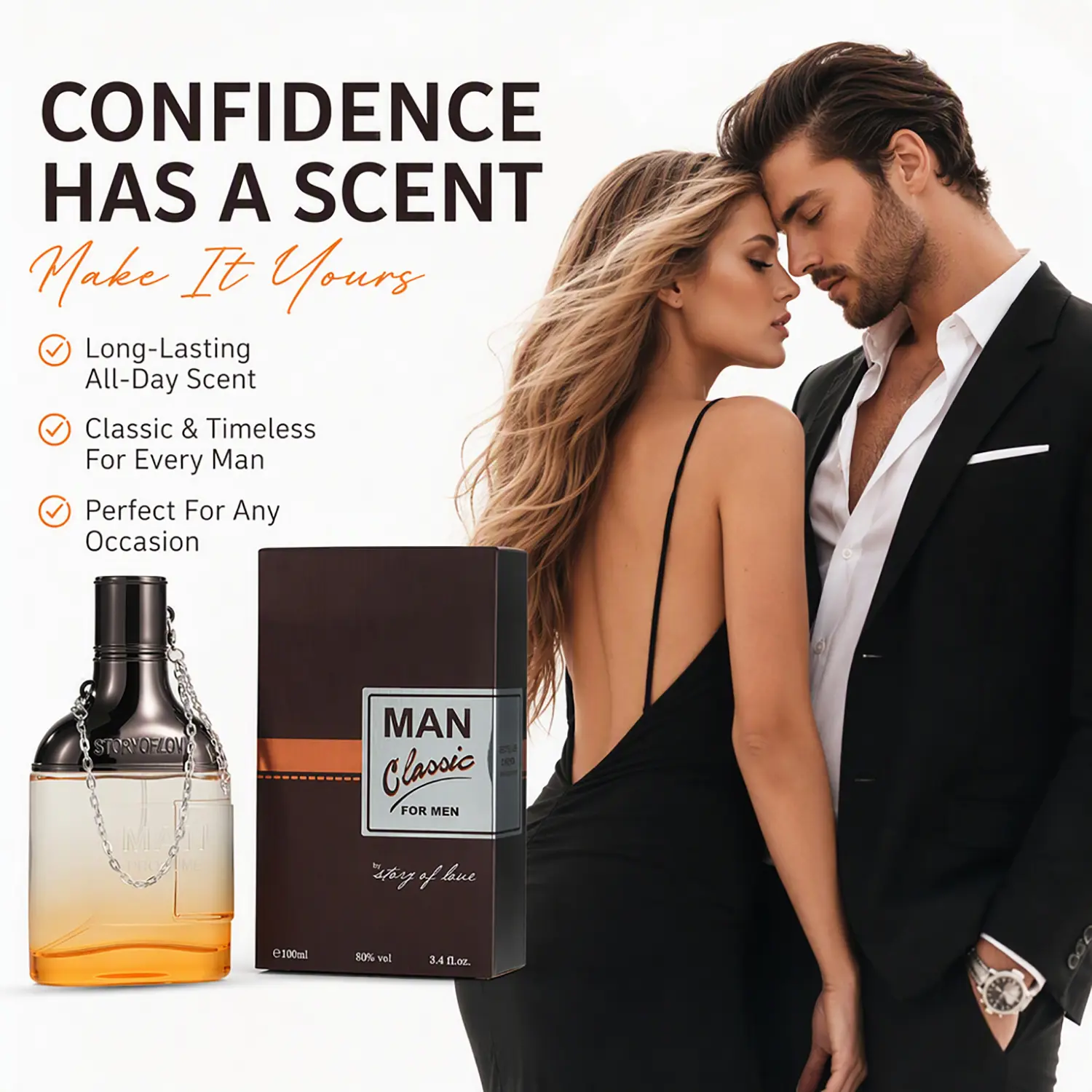 Men's Pheromone Cologne - Contains Pheromone Formula, Long Lasting Fruity Woody Scent, Designed for Him, Make Her Irresistibly Obsessed, Share a Crazy and Wonderful Night Together, Valentine's Day Gift, Anniversary Gift, Birthday Gift. 100ML/3.4FL.OZ