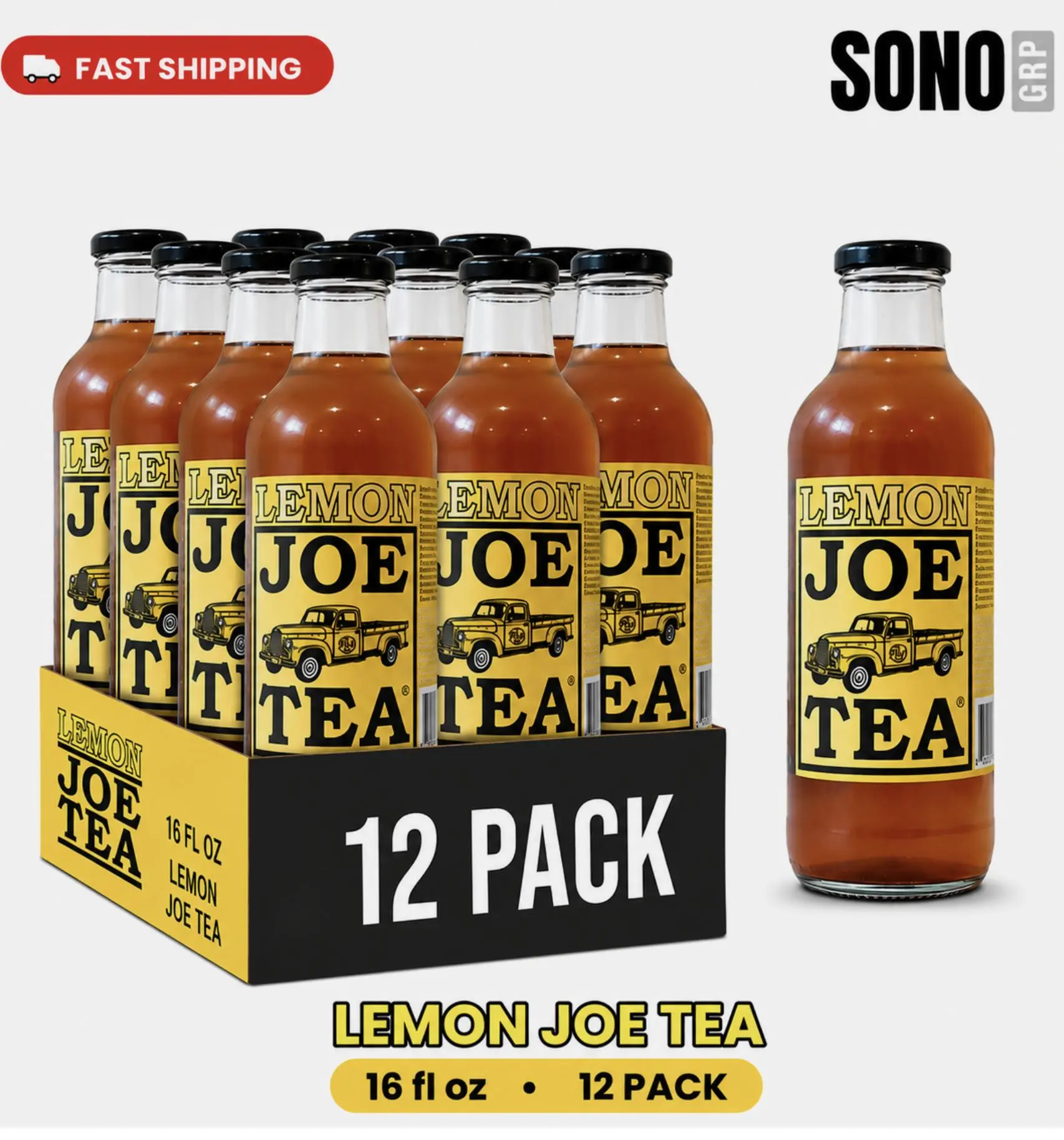 JOE TEA 20 OZ/12 PACK GLASS (Lemon Tea)