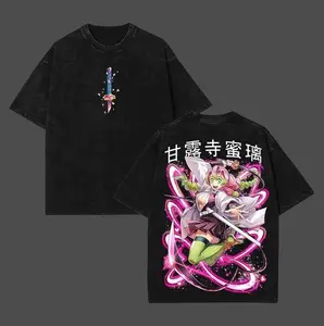valentine shirts Mitsuri Kanroji - Demon Slayer Vintage Unisex Oversized Anime Manga Acid Washed