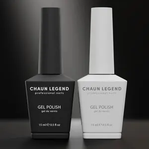 Chaun Legend BLACK WHITE Gel Only Duo 0.5oz each bottle nail care nail art french